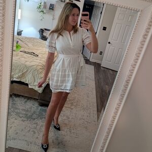 Cinq A Sept Corianna Belted Cotton Poplin Minidress Size 6